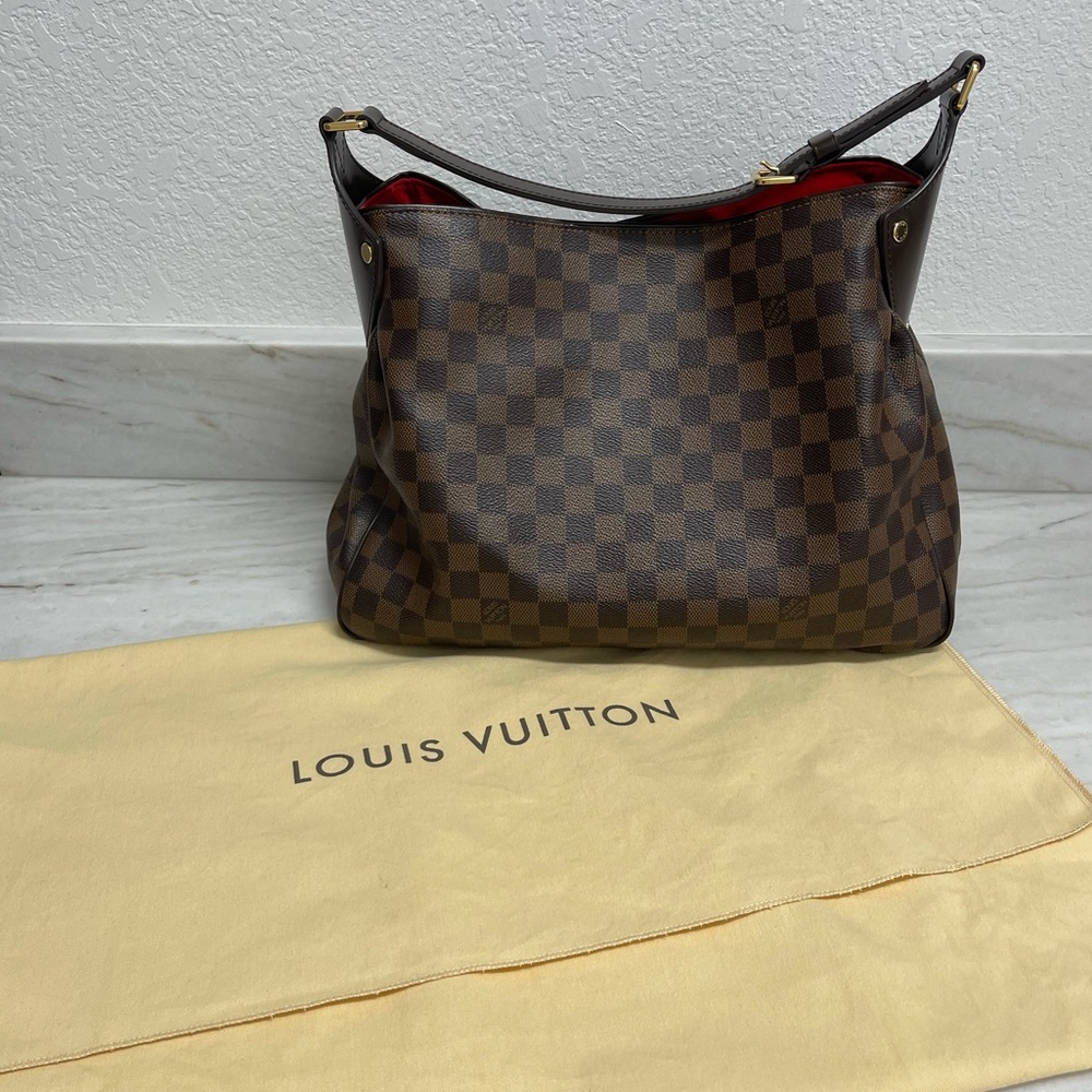 Authentic Louis Vuitton Reggia Hobo Bag - Damier Ebene